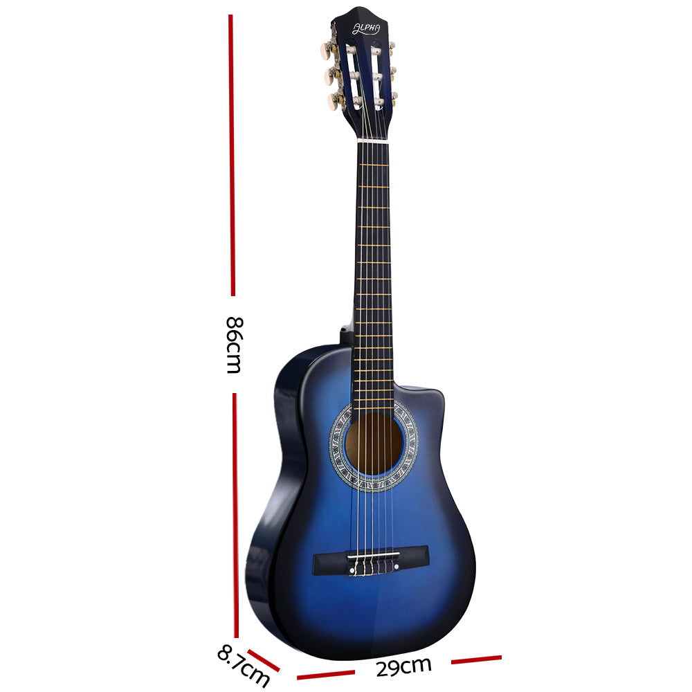Alpha 34 Inch Classical Guitar Wooden Body Nylon String Beginner