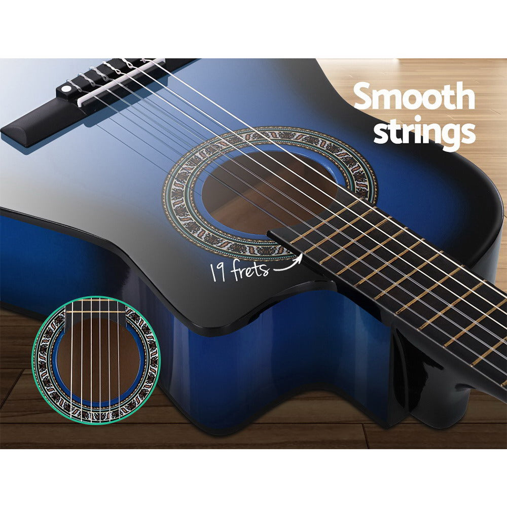 Alpha 34 Inch Classical Guitar Wooden Body Nylon String Beginner