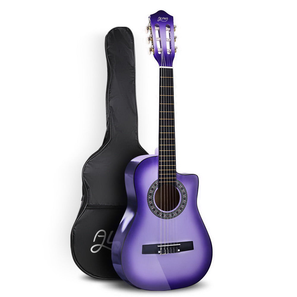 Alpha 34 Inch Classical Guitar Wooden Body Nylon String Beginner
