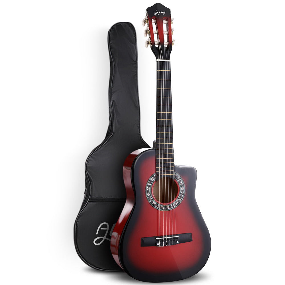 Alpha 34 Inch Classical Guitar Wooden Body Nylon String Beginner