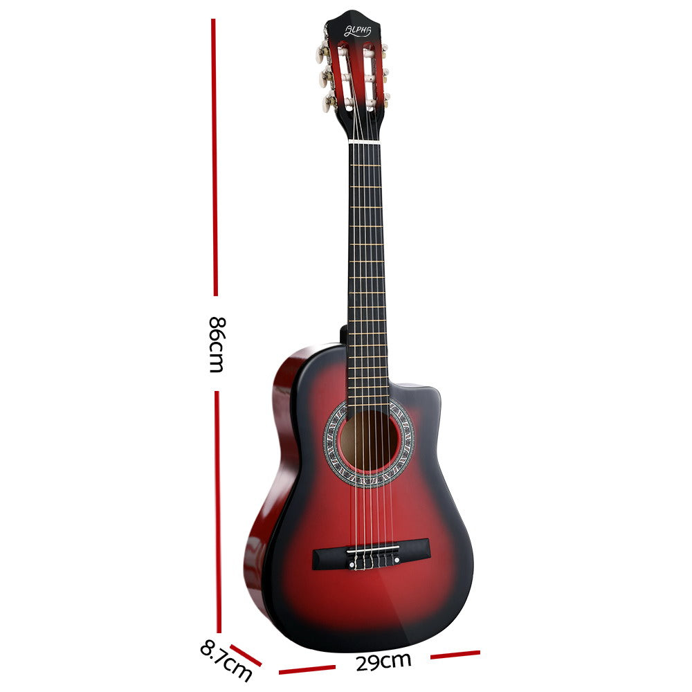 Alpha 34 Inch Classical Guitar Wooden Body Nylon String Beginner