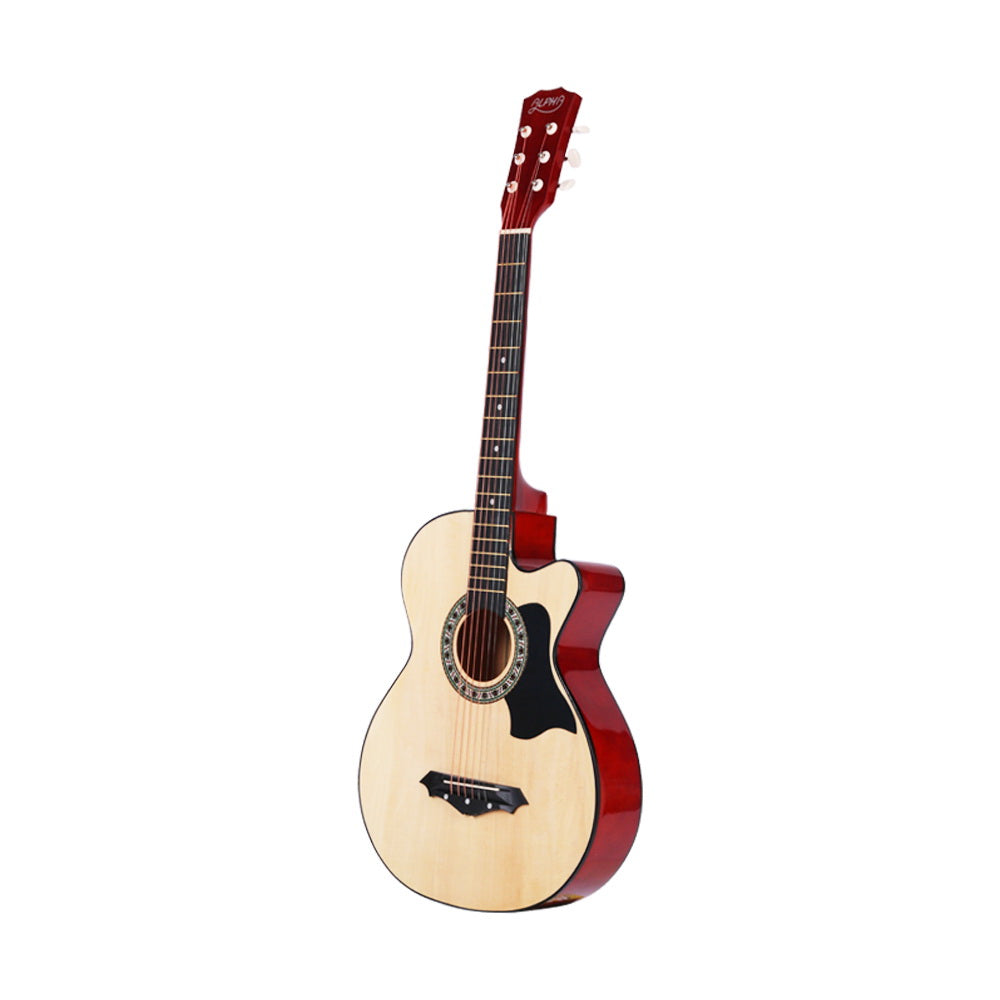 Alpha 38 Inch Acoustic Guitar Wooden Body Steel String Full Size