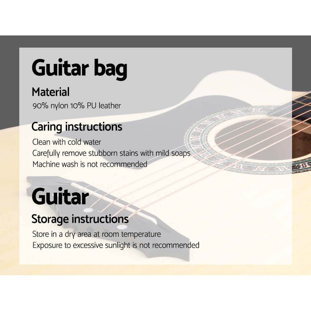 Alpha 38 Inch Acoustic Guitar Wooden Body Steel String Full Size
