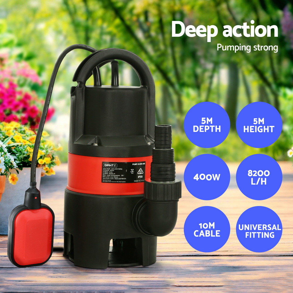 Giantz Garden Submersible Pump 400W Dirty Water Bore Tank Well