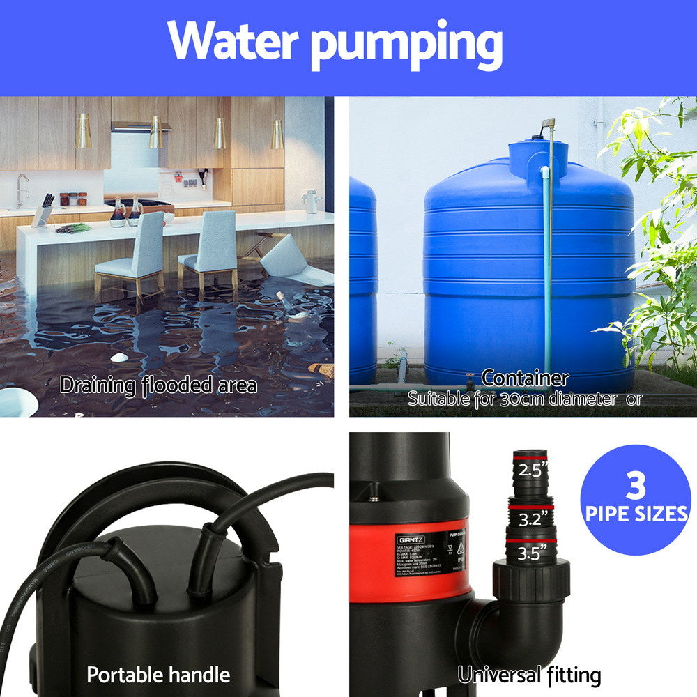 Giantz Garden Submersible Pump 550W Dirty Water Bore Tank Well