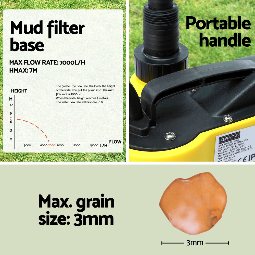 Giantz Garden Water Submersible Pump 400W Dirty Bore Sewerage