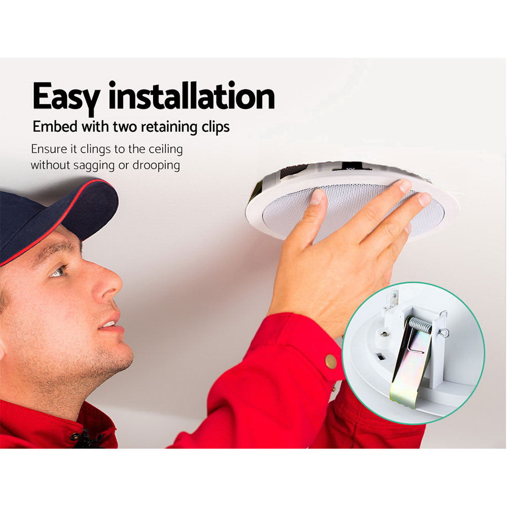 2 x 6" In Ceiling Speakers Home 80W Speaker Theatre Stereo