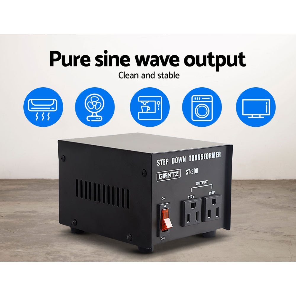 Giantz Step Down Transformer 200W 240V TO 110V Stepdown