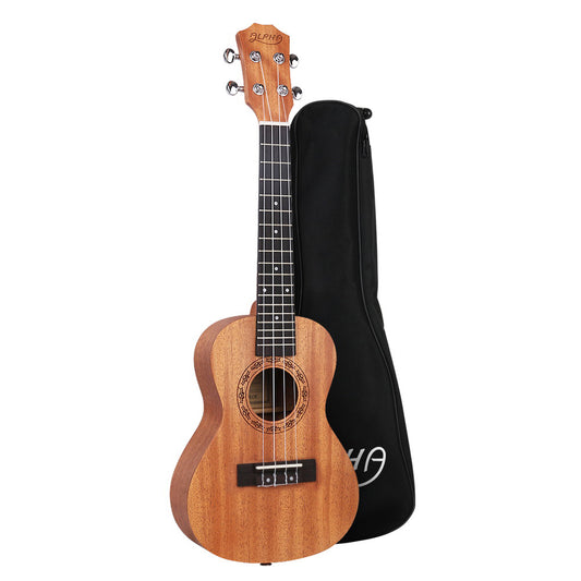 Alpha 23" Ukulele Natural Mahogany Beginner Gift w/ Carry Bag