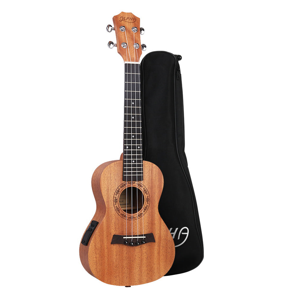 Alpha 26" Ukulele Equaliser Natural Mahogany Gift w/ Bag