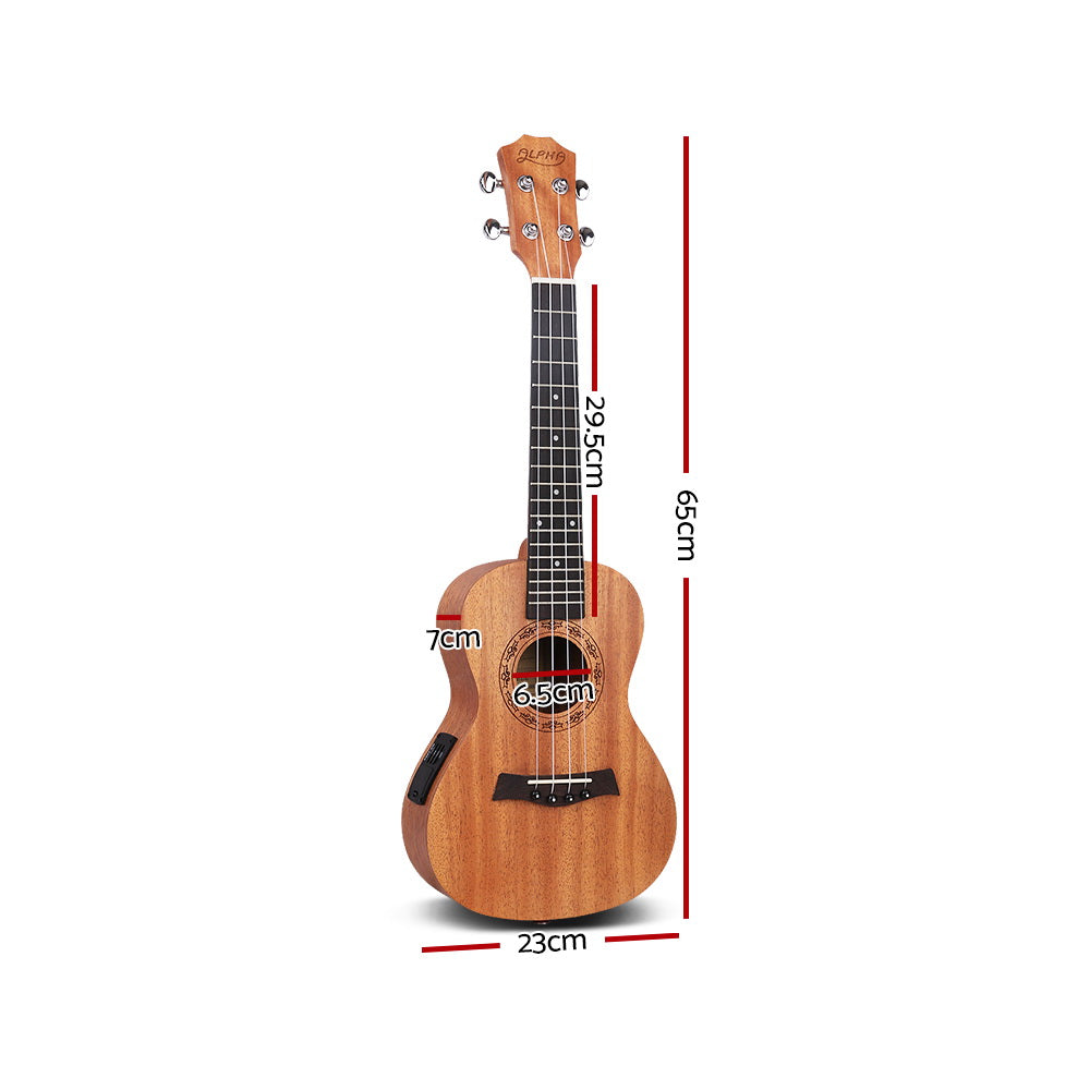 Alpha 26" Ukulele Equaliser Natural Mahogany Gift w/ Bag