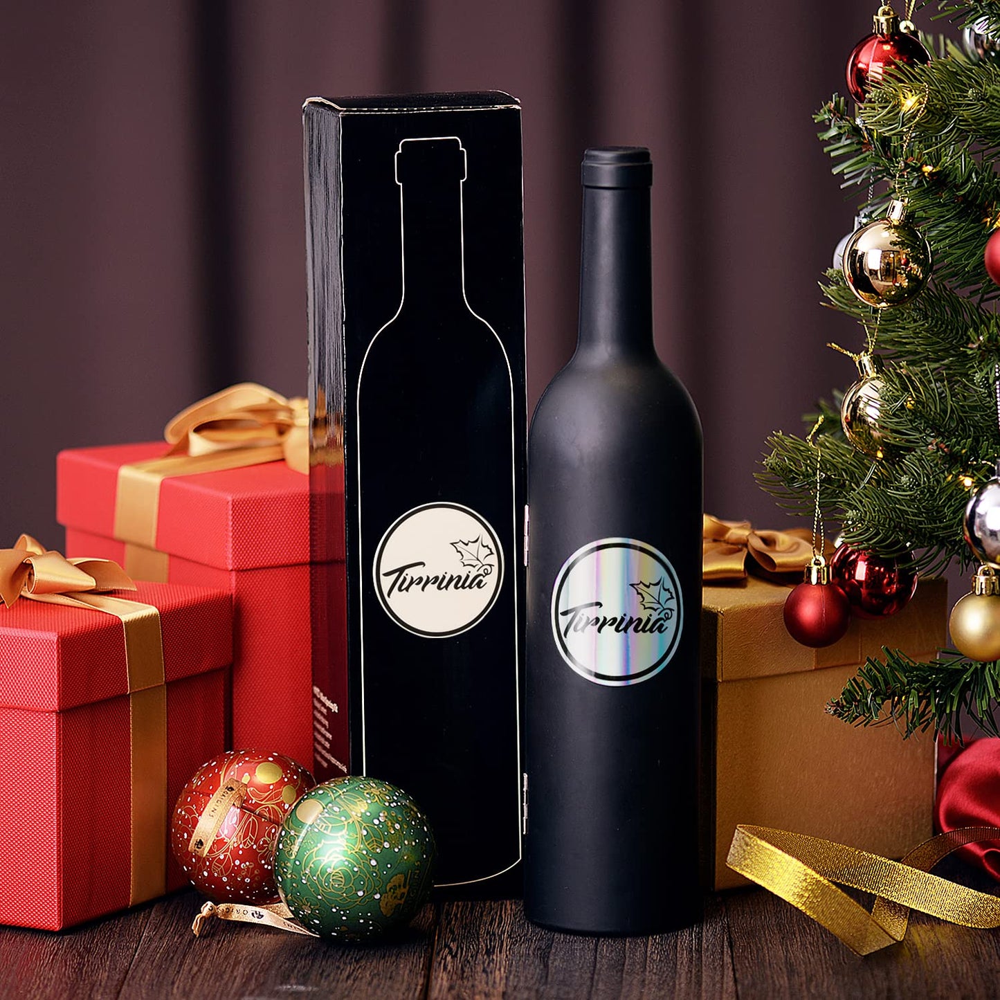 Wine Accessories Gift Set (Black), 5-Piece Bottle Corkscrew Opener Kit