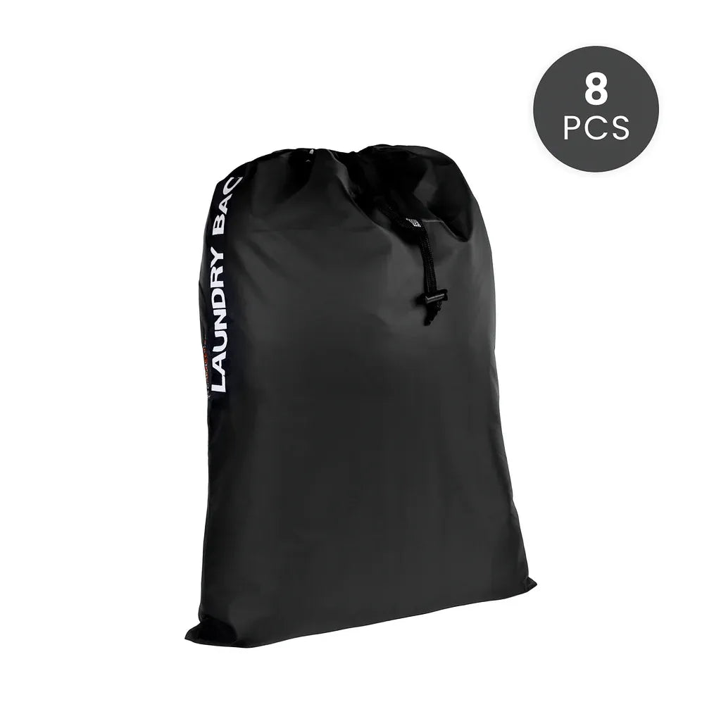 8 pcs Travel Laundry Bag – Water Resistant Drawstring Clothes Organiser for Sports, Gym & Travel
