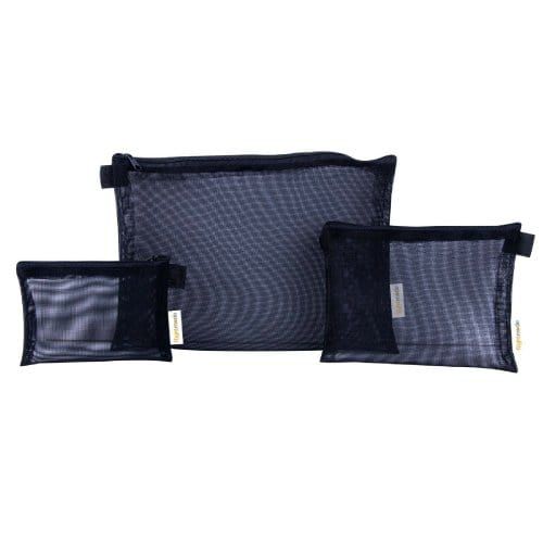 3 Pcs Zipper Travel Cosmetic Mesh Bag Set
