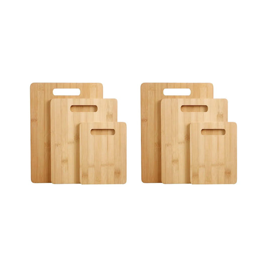 6 Pcs Bamboo Cheese Cutting & Serving Board Set – Moso Bamboo, Reversible, BPA-Free