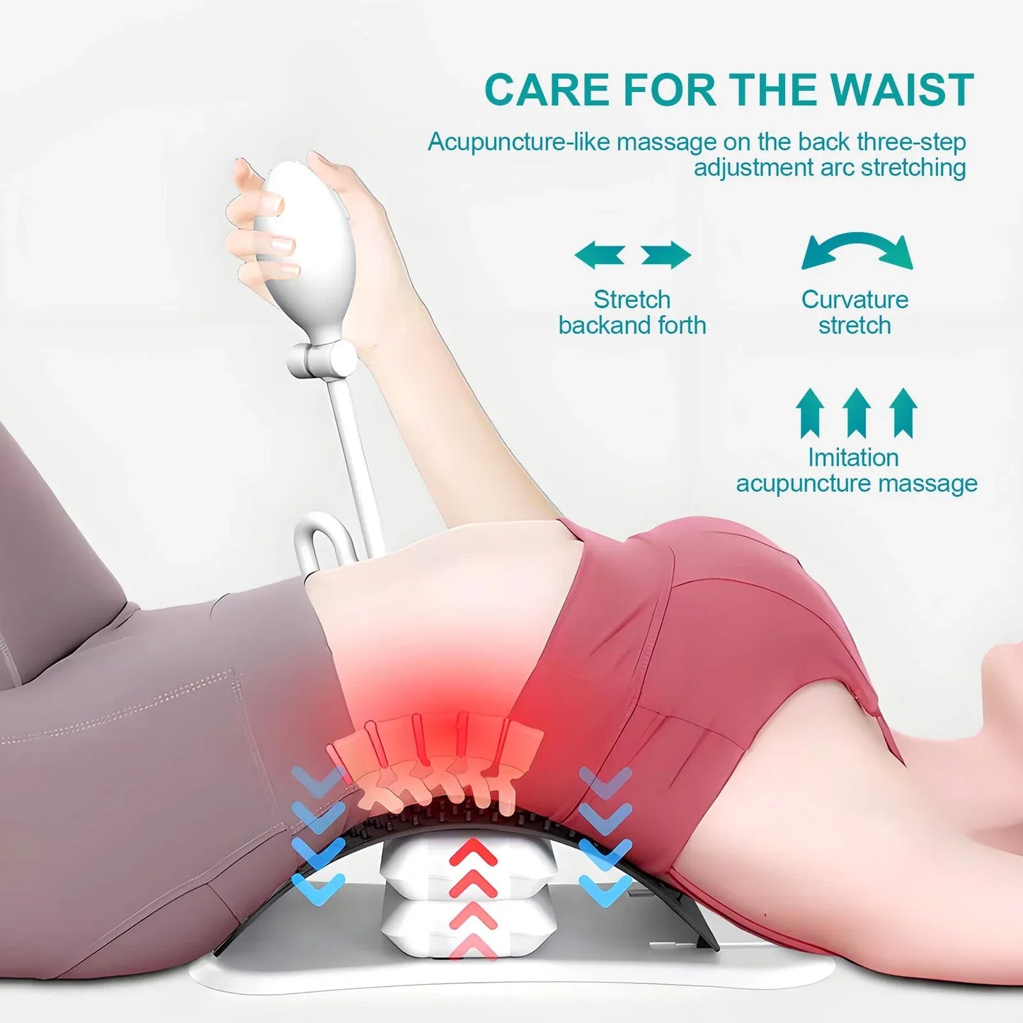 Adjustable Air Lumbar Spine Reliever – Inflatable Back Stretcher with Acupressure & Magnets