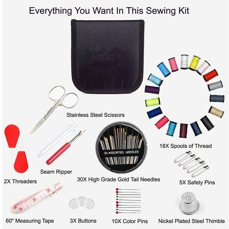 Sewing Kit 52 Accessories with 18 Thread Spools
