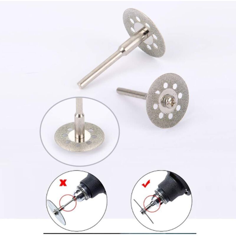 Diamond Cutting Discs 32pcs with 4 Mandrels 16-60mm for Glass Stone Wood Metal Ceramic