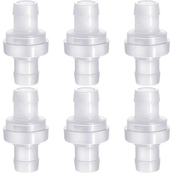 6 Pack One Way Check Valves, 1/2" (12mm) Hose Barb Non Return