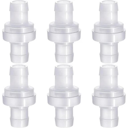6 Pack One Way Check Valves, 1/2" (12mm) Hose Barb Non Return