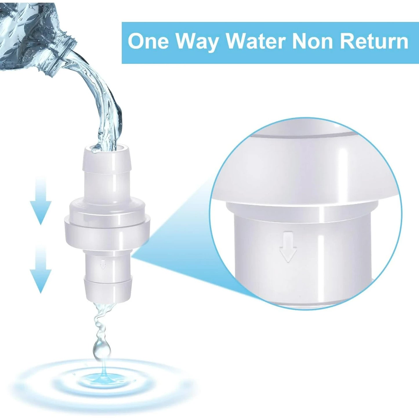 6 Pack One Way Check Valves, 1/2" (12mm) Hose Barb Non Return