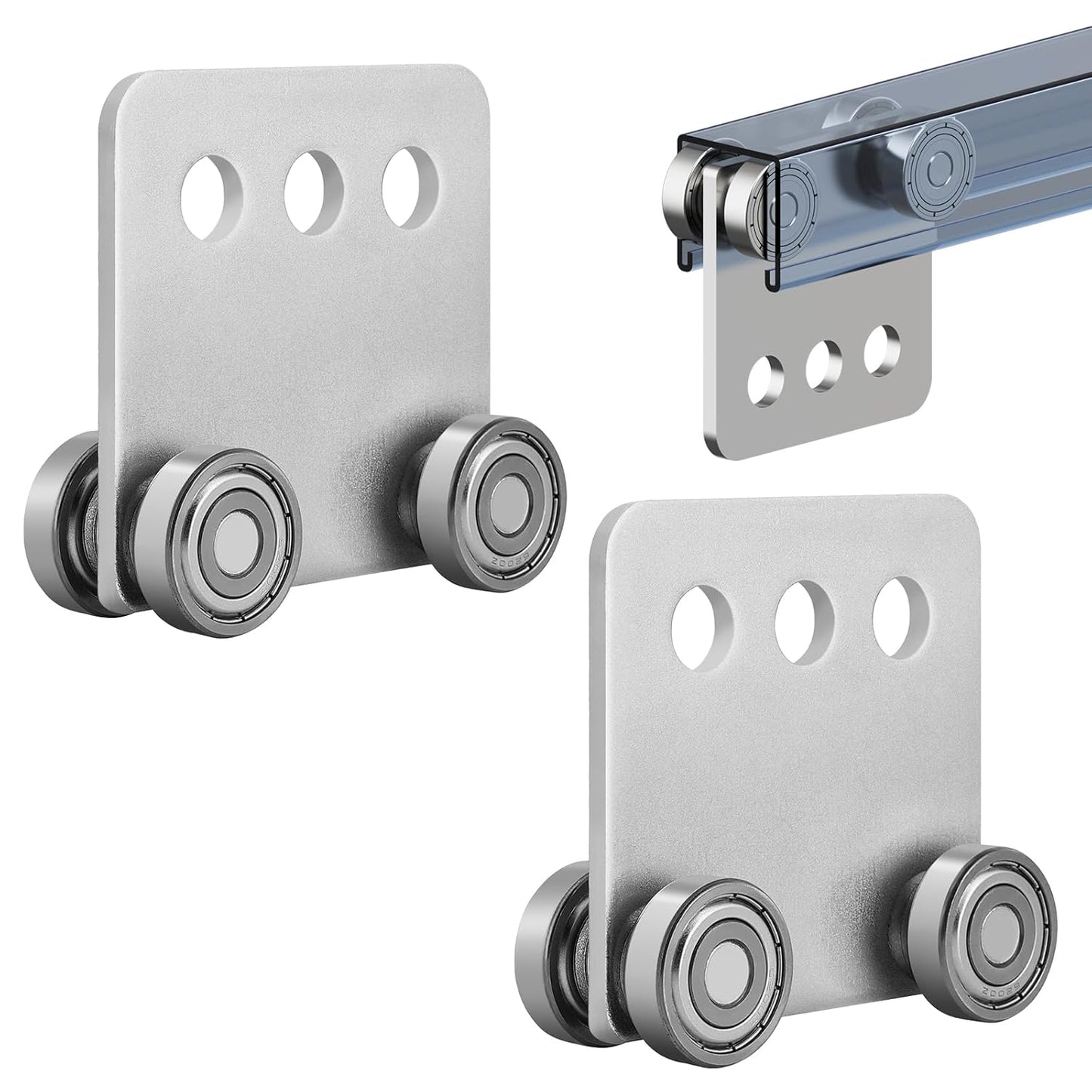 2Pcs 4 Wheel Trolley Assembly Rollers Four Bearing Trolley