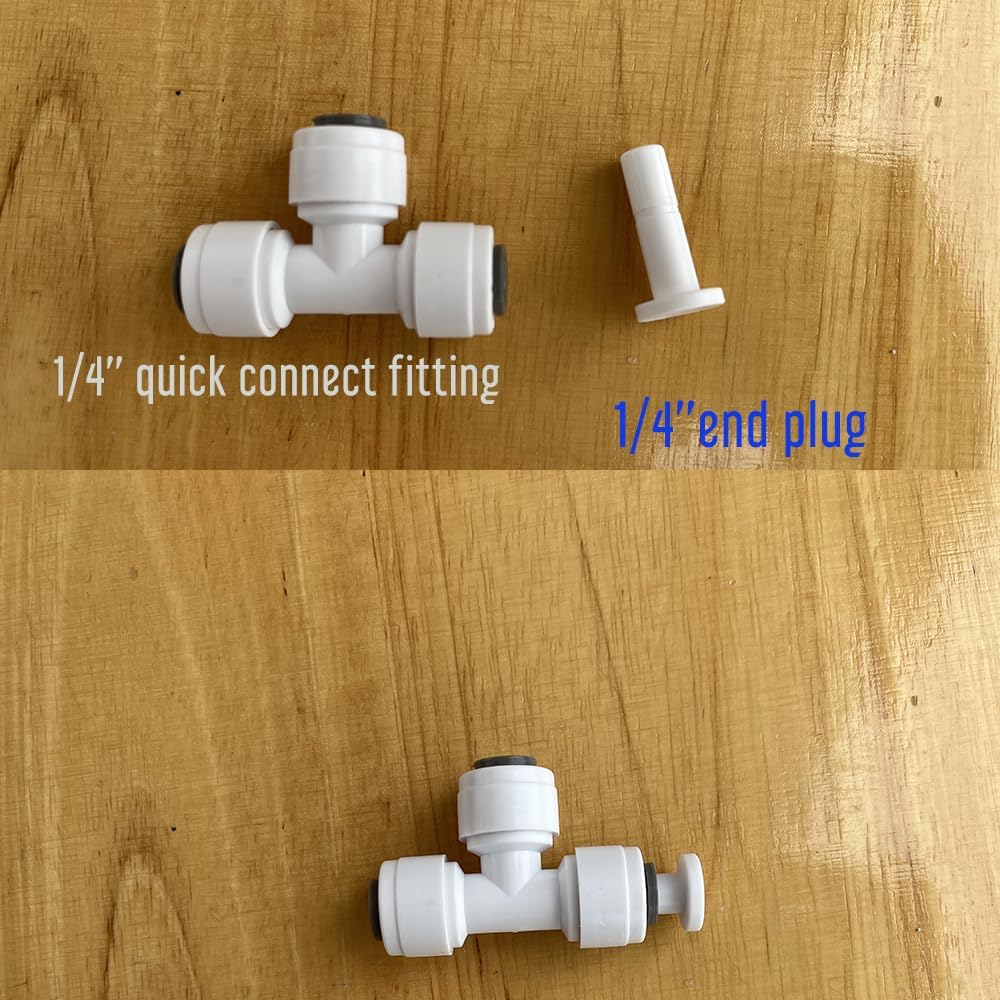 2 Size 1/4'' and 3/8'' Plug End Cap for RO System Reverse Osmosis Water