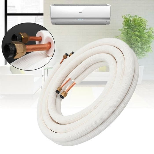 Air Conditioning Pipe 3M White Insulated Copper 1/4+3/8 with Brass Fitting