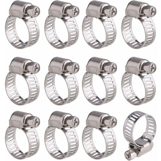 Adjustable Stainless Steel Hose Clamp Pipe Clips Fastener (9-16Mm)