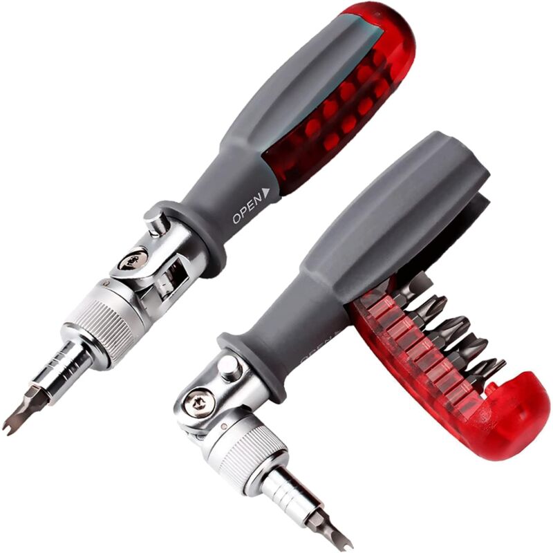 10 In 1 Ratchet Screwdriver With Magnetic Multi Bit, Small Pocket Mini