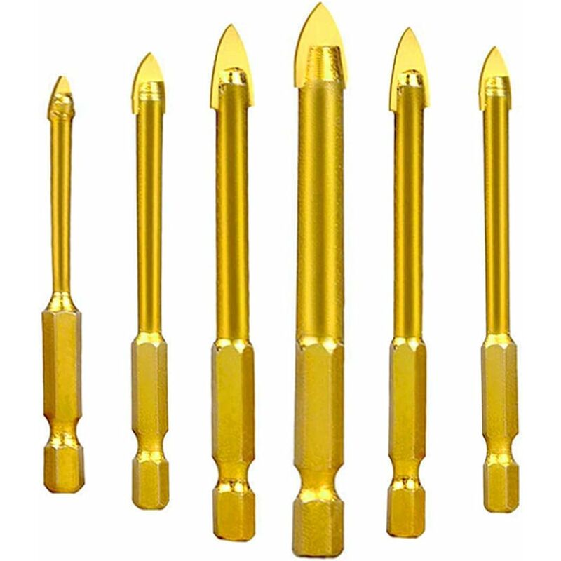 Tungsten Steel Glass Ceramic Tile Crystal Drill Bits With Hex Shank