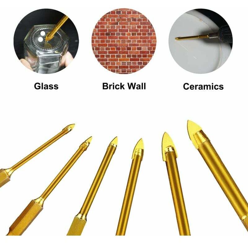 Tungsten Steel Glass Ceramic Tile Crystal Drill Bits With Hex Shank