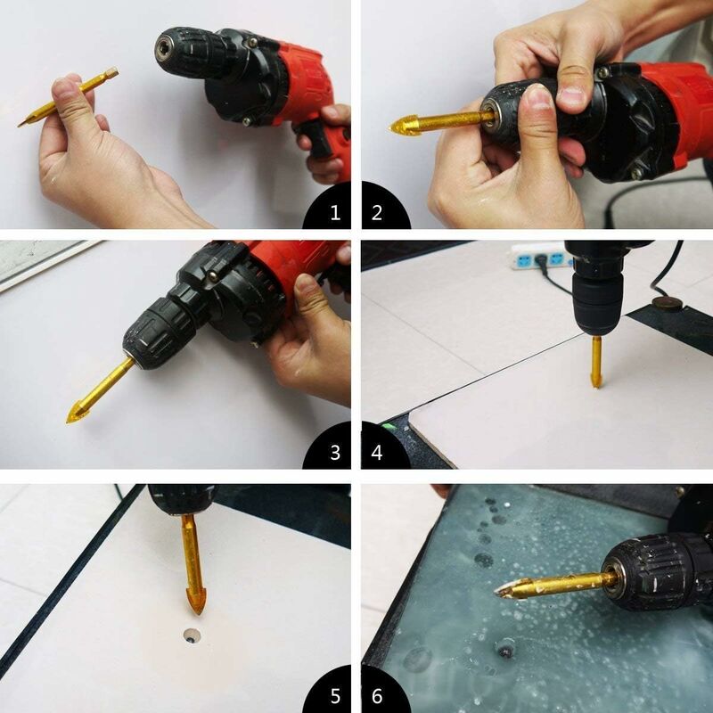 Tungsten Steel Glass Ceramic Tile Crystal Drill Bits With Hex Shank