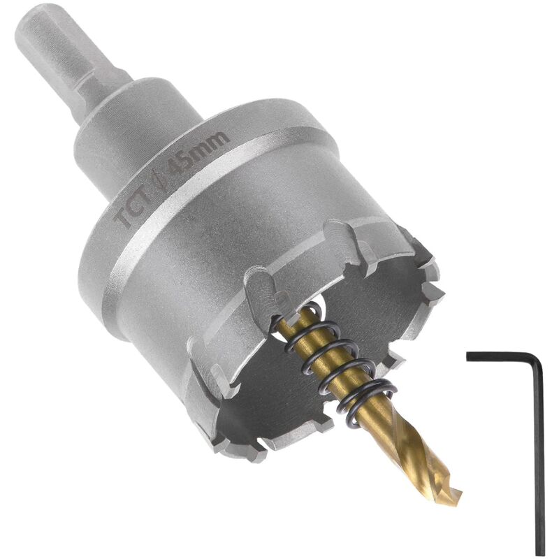 Bi-Metal Hole Saw, 45Mm Industrial Grade Stainless Steel Tct Carbide
