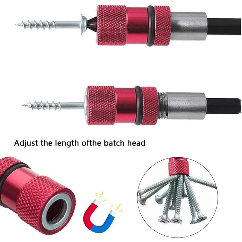 Magnetic Bit Holder with Depth Stop 1/4 Inch Screwdriver Chuck