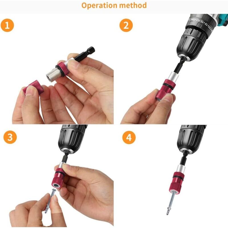 Magnetic Bit Holder with Depth Stop 1/4 Inch Screwdriver Chuck
