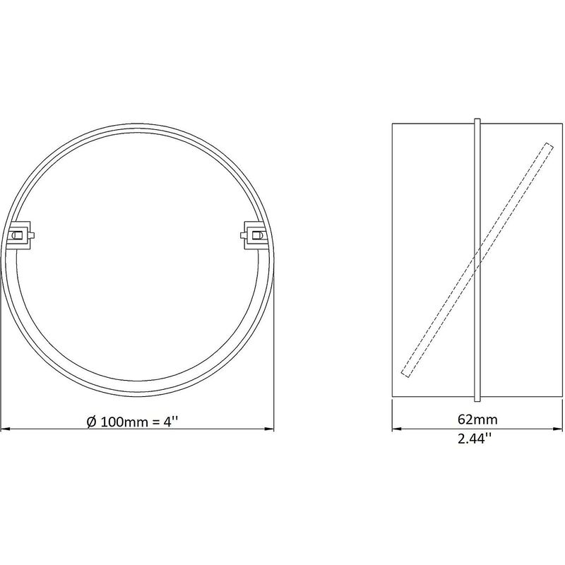 100Mm Connection With Non-Return Valve ROund Ventilation Pipe