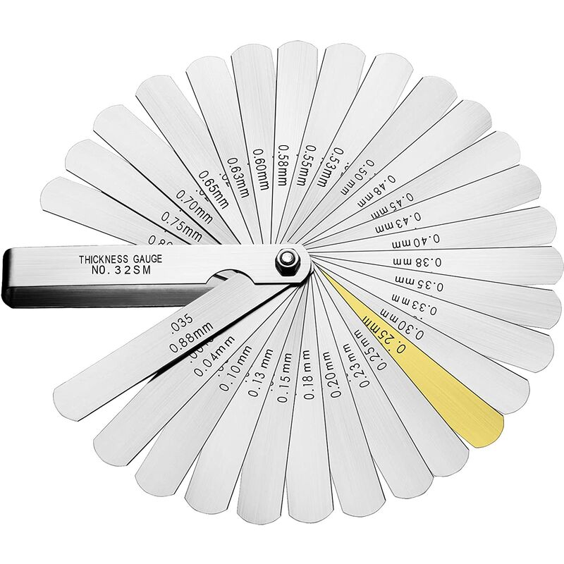 Precision Feeler Gauges, 32 Blades Metric/Imperial Marking Gap Gauge