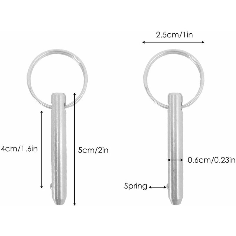 Quick Release Pins, 6.3Mm Top Pin Diameter, 51Mm Total Length, 40mm