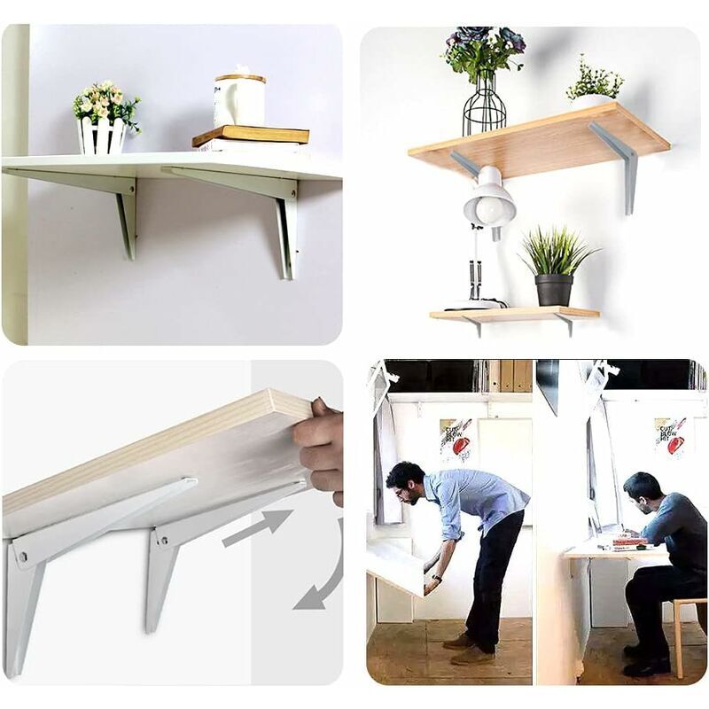 2 pcs Folding Wall Bracket, Shelf Brackets Metal
