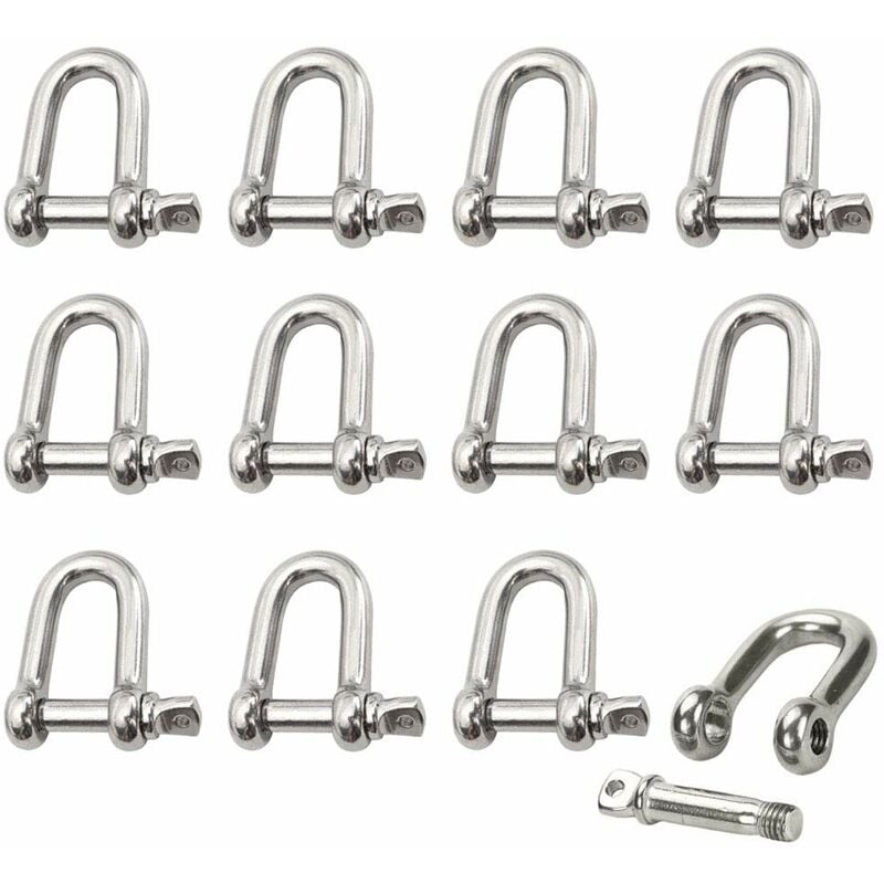 Stainless Steel Shackle 12 pcs M4 Stainless Steel Shackle Chain D Ring