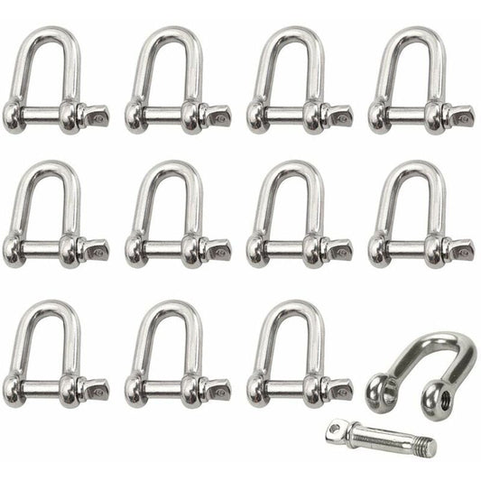 Stainless Steel Shackle 12 pcs M4 Stainless Steel Shackle Chain D Ring