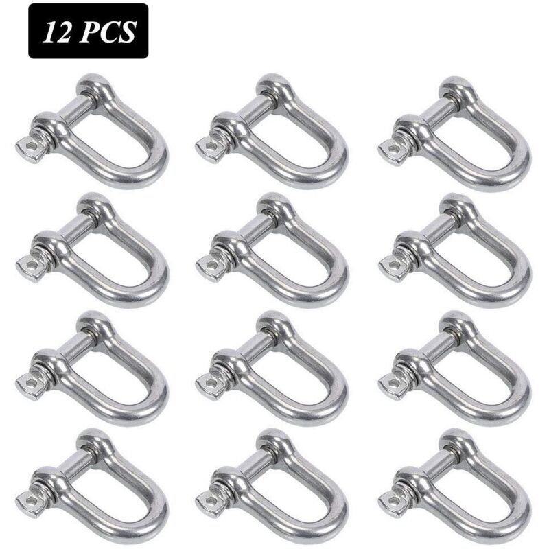 Stainless Steel Shackle 12 pcs M4 Stainless Steel Shackle Chain D Ring