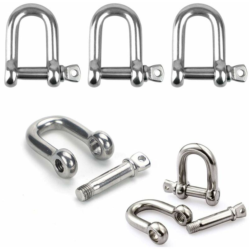 Stainless Steel Shackle 12 pcs M4 Stainless Steel Shackle Chain D Ring