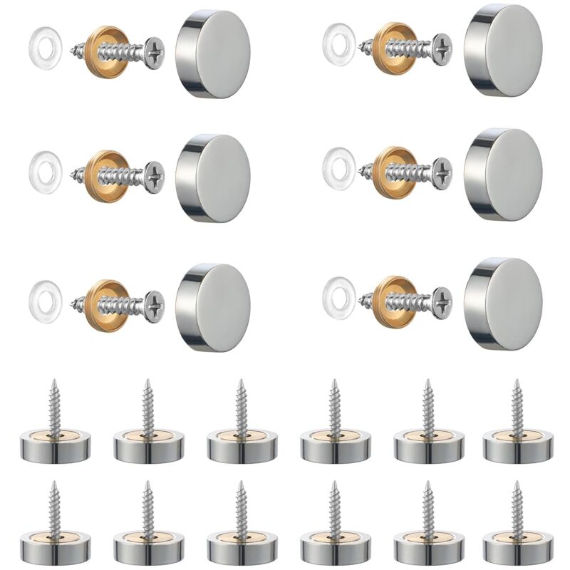 Brushed Stainless Steel Screws with Decorative Caps For Mirrors