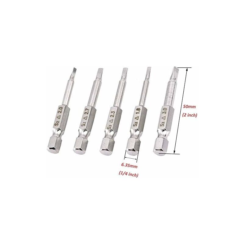 Magnetic Triangle Head Screwdriver Bits Set S2 Steel 1.8mm, 2mm,