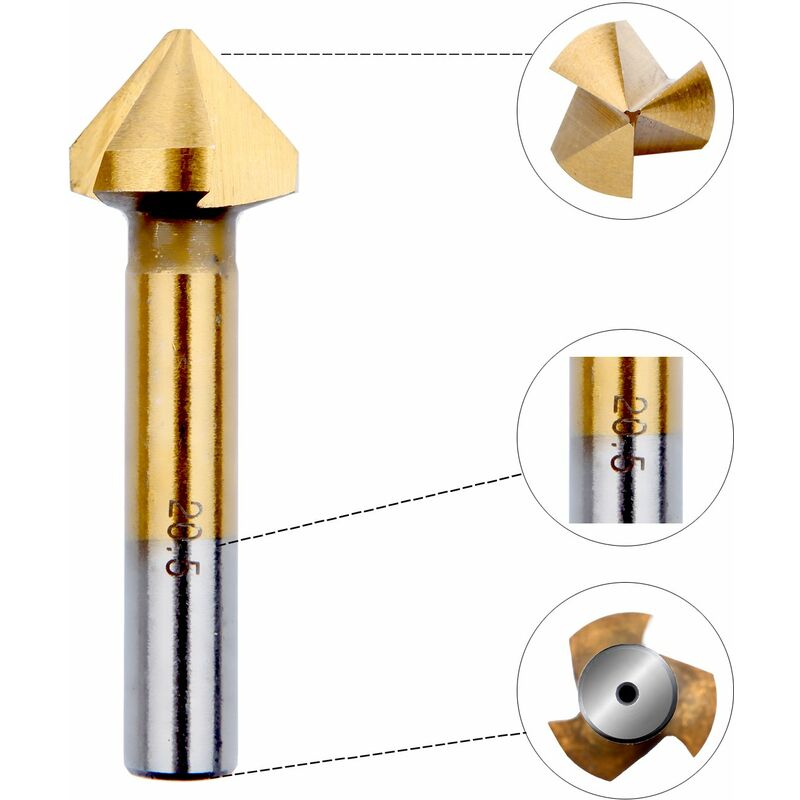 Countersink Metal Wood, Titanium Drill Bit Metal Chamfer HSS