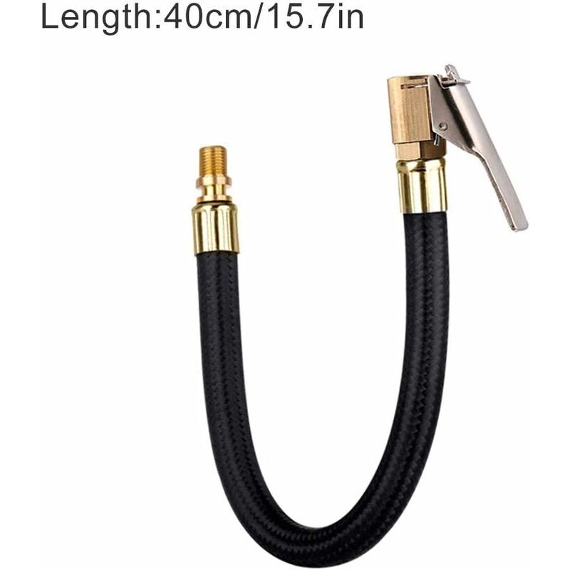 Tire Inflator Pump Hose, Motorcycle Valve Air Rubber Hose Lock-On