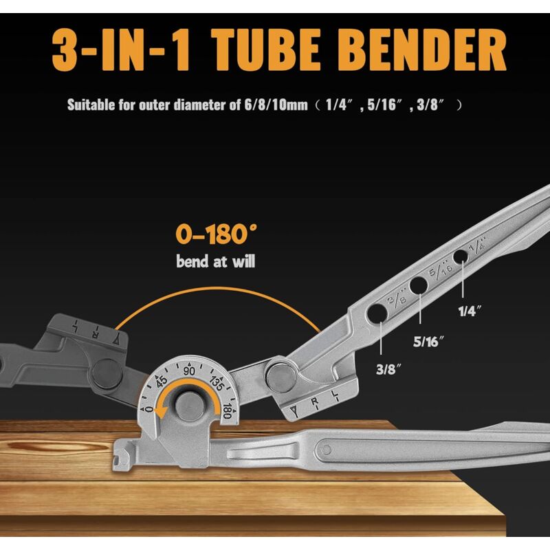 Manual Tube Bender 1/4'' 5/16'' 3/8'' 0-180° Bending Tools For Copper