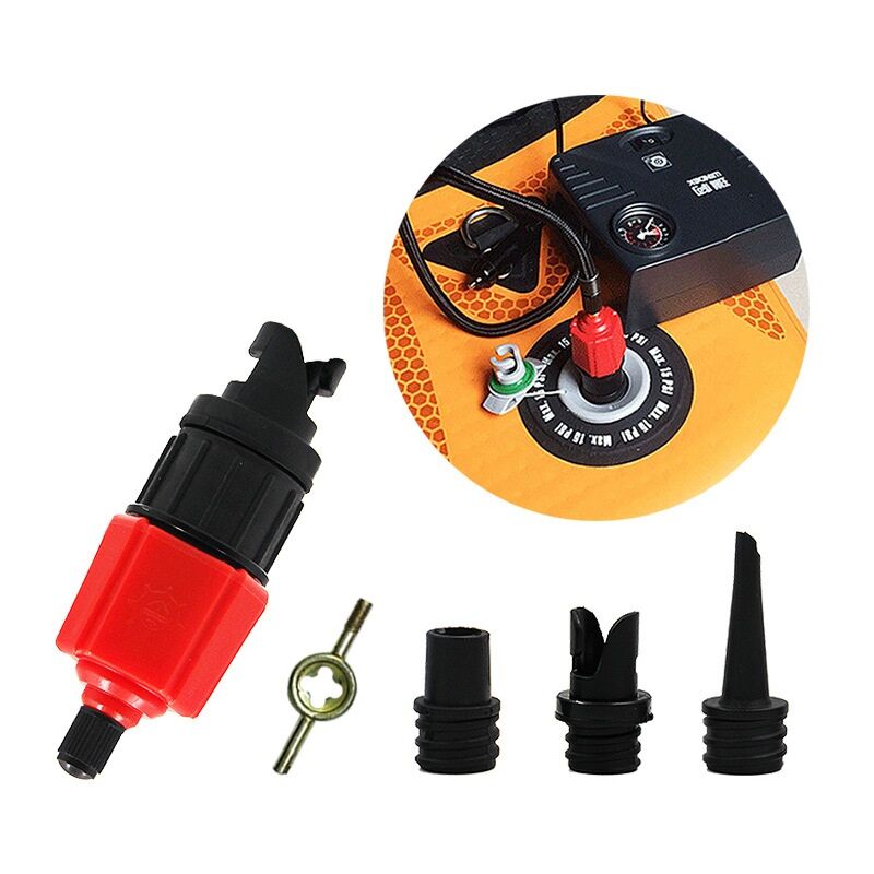 Inflatable Kayak Pump, Sup Air Inflation Valve Adapter And Gas Nozzle
